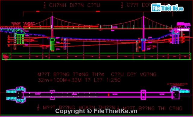 thiết kế cầu dây võng,bản vẽ cầu dây võng kiên cố,mẫu cầu dây võng đẹp