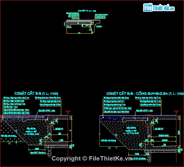 chi tiết cống hộp 4x6m,cống hộp 4x6,thiết kế cống hộp,bản vẽ cống hộp