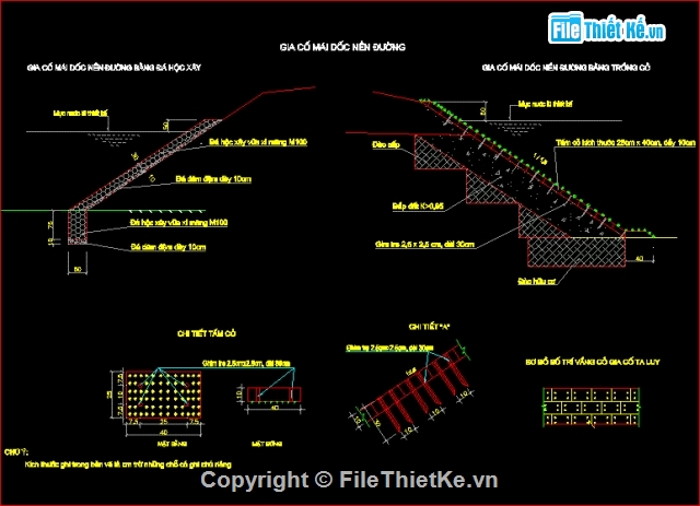 File Cad Thiết Kế Bản Vẽ Gia Cố Đá Hộc