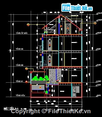 điện nước biệt thự,biệt thự 4 tầng,nhà 4 tầng mái thái