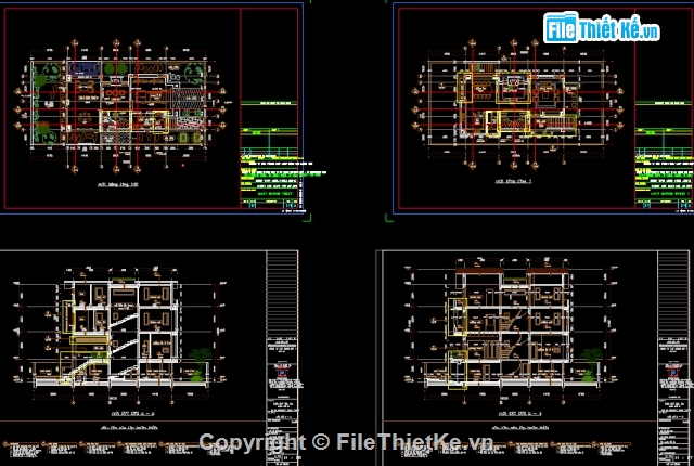 biệt thự hiện đại,File cad thiết kế,cơ sở biệt thự hiện đại,mẫu nhà 4 tầng