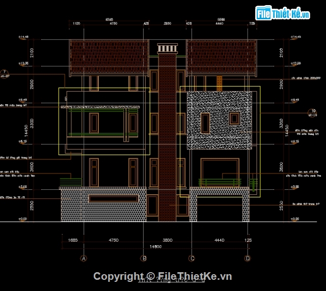 biệt thự hiện đại,File cad thiết kế,cơ sở biệt thự hiện đại,mẫu nhà 4 tầng