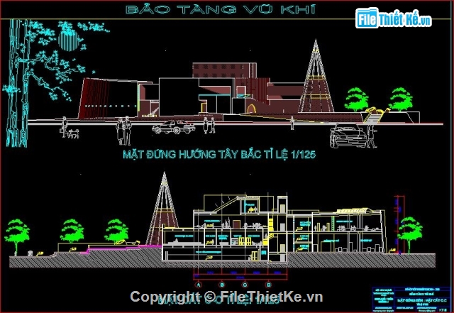 kiến trúc bảo tàng vũ khí,thiết kế bảo tầng,bản vẽ bảo tàng,bảo tàng vũ khí