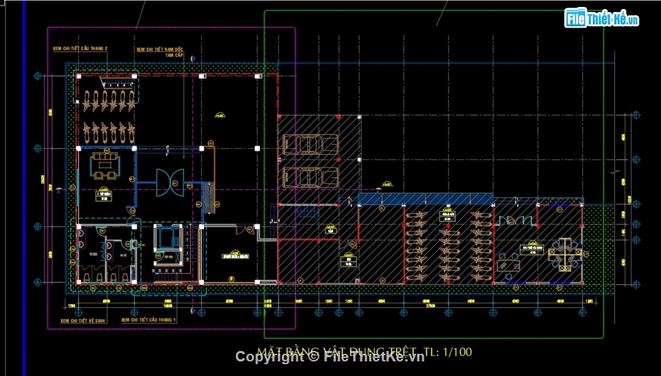 Autocad trụ sở làm việc,Thiết kế trụ sở làm việc,Cad trụ sở làm việc 16x18.5m,Bản vẽ trụ sở làm việc