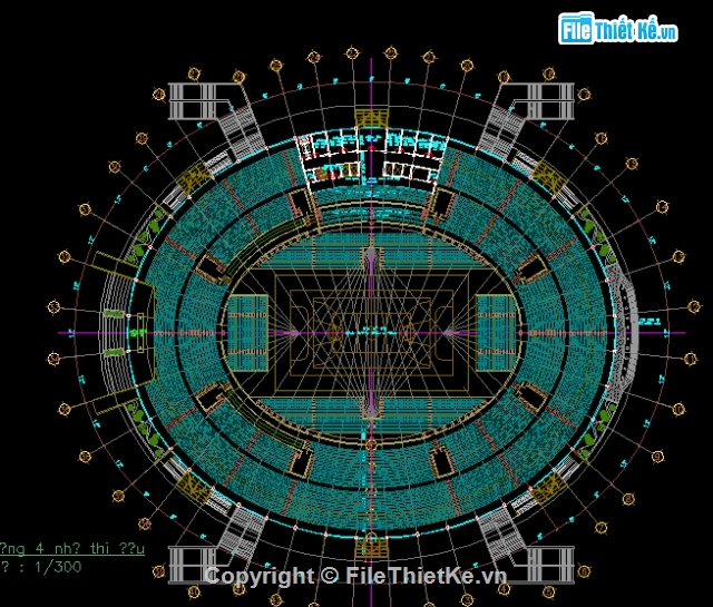 File thiết kế,File cad thiết kế,Bản vẽ kiến trúc sân vận động,sân vận động