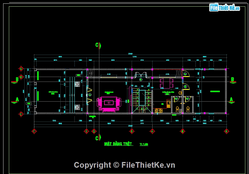 nhà phố 3 tầng 6x18.5m,nhà phố tân cổ điển,kiến trúc nhà phố,File cad nhà phố,File thiết kế nhà 3 tầng