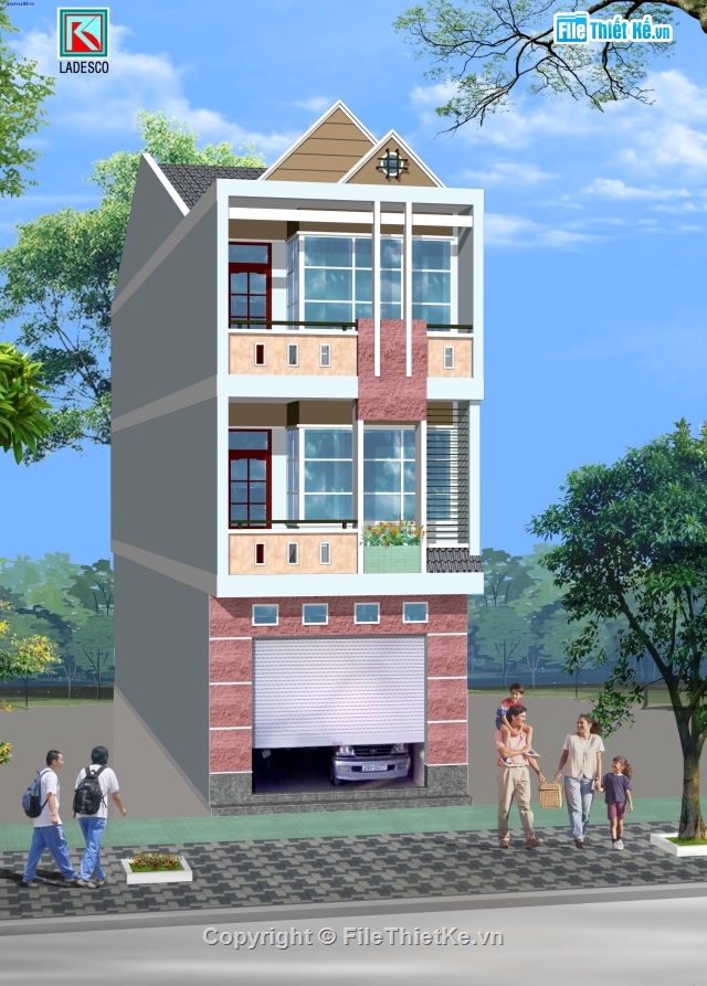 nhà dân 3 tầng,nhà mái ngói 5 x 18m,nhà phố đẹp,nhà phố 3 tầng