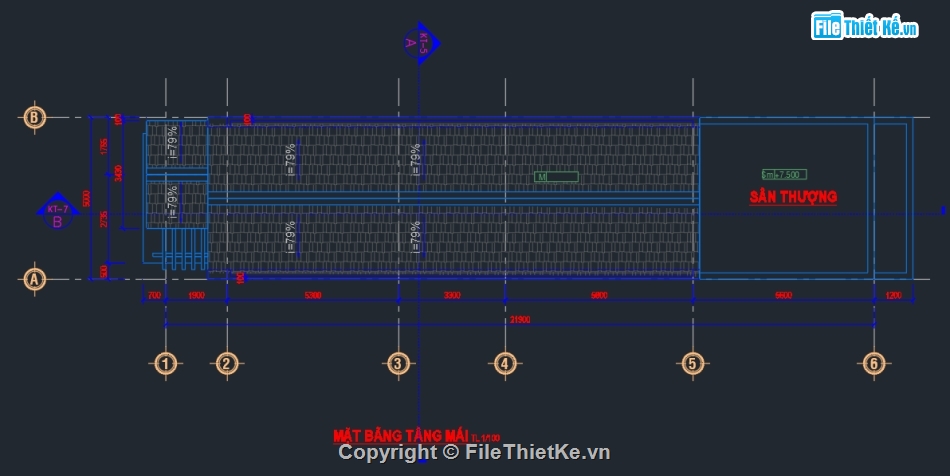 nhà 2 tầng mái ngói,nhà phố 2 tâng,nhà phố 5x20m,file cad nhà phố 2 tầng