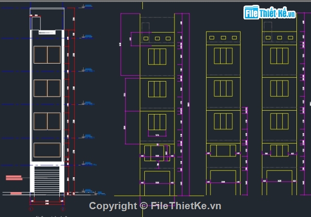 cad nhà phố,nhà gia đình,File thiết kế,nhà phố 5 tầng