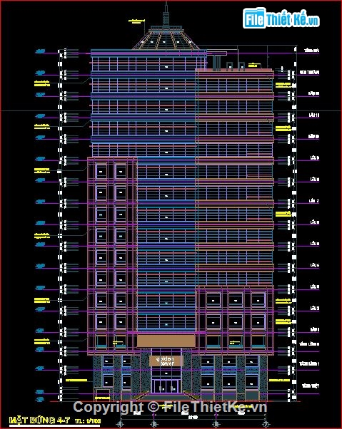 bản vẽ tòa nhà cao tầng,tòa nhà GOLDEN TOWER-06 NTMK,thiết kế tòa nhà GOLDEN TOWER