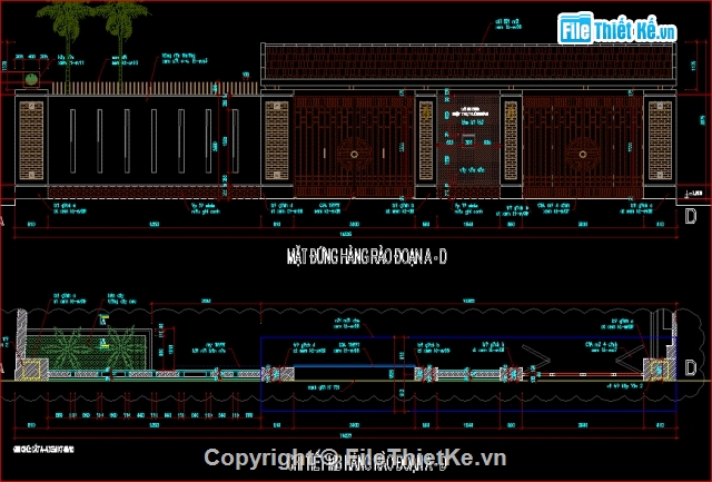 cổng tường rào,bản vẽ cổng,bản vẽ tường rào