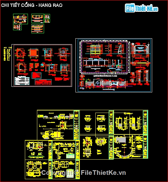 cổng tường rào,bản vẽ cổng,bản vẽ tường rào