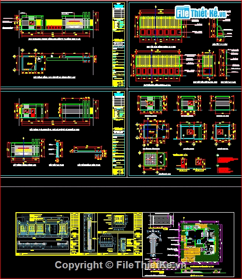 cổng tường rào,bản vẽ cổng,bản vẽ tường rào