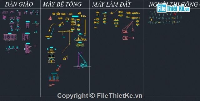 thư viện cad,thư viện máy thi công,thi công,máy,thiết bị,người