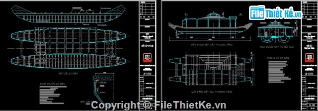 cad thuyền rồng,bản vẽ thuyền rồng,Bản vẽ thuyền,Thuyền rồng dài 18.5m