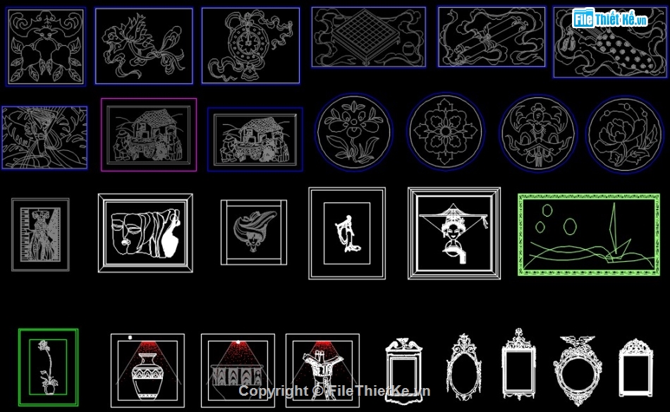 CNC tranh,File CNC tranh,tranh cắt CNC,CAD tranh hoa,cad tranh ảnh