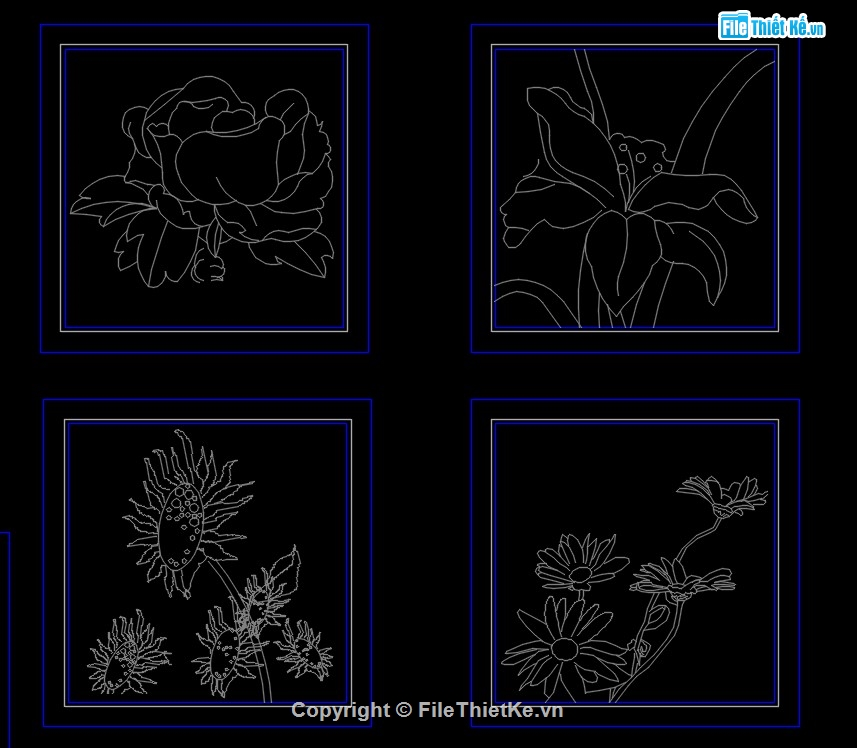 CNC tranh,File CNC tranh,tranh cắt CNC,CAD tranh hoa,cad tranh ảnh