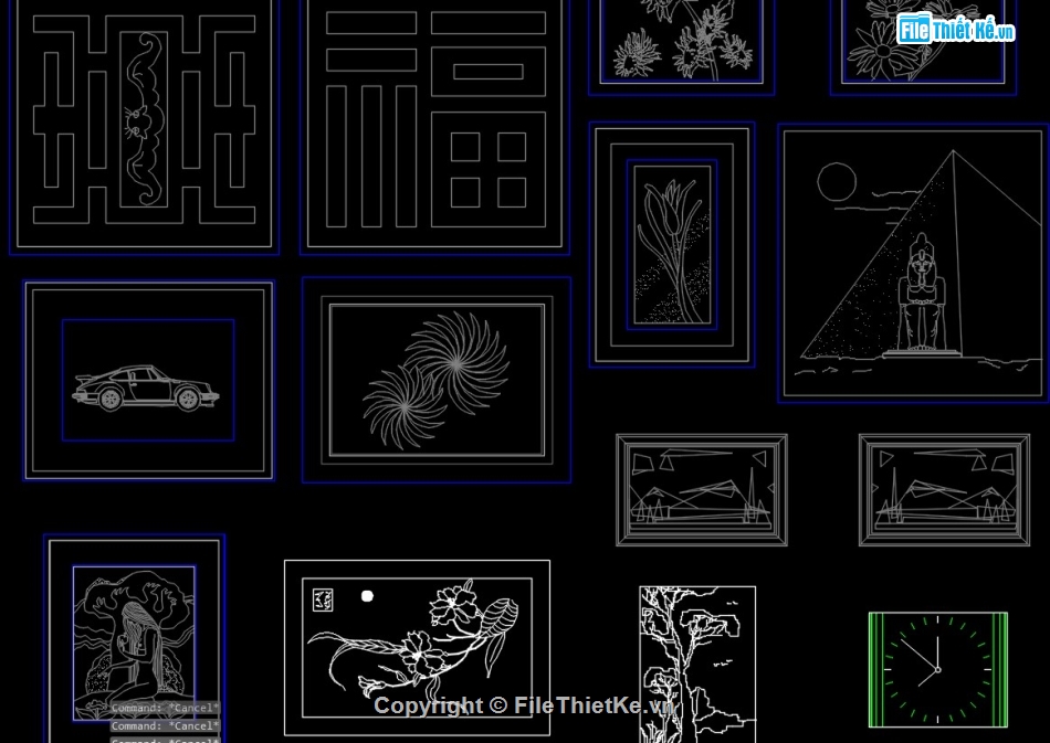 CNC tranh,File CNC tranh,tranh cắt CNC,CAD tranh hoa,cad tranh ảnh
