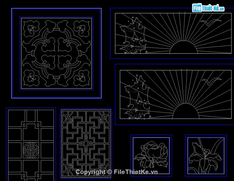 CNC tranh,File CNC tranh,tranh cắt CNC,CAD tranh hoa,cad tranh ảnh