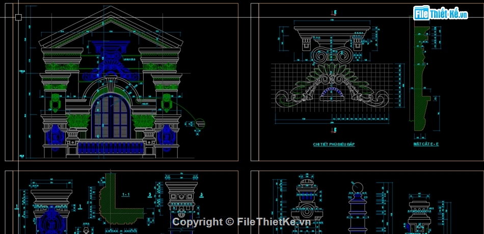 cad biệt thự,File cad nhà biệt thự,chi tiết biệt thự,cad chi tiết biệt thự