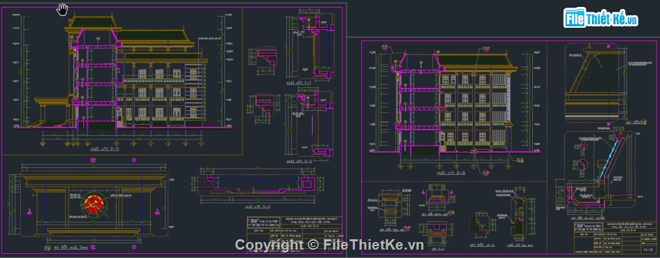 Trụ sở làm việc 2 tầng,file cad trụ sở làm việc,bản vẽ cad trụ sở huyện