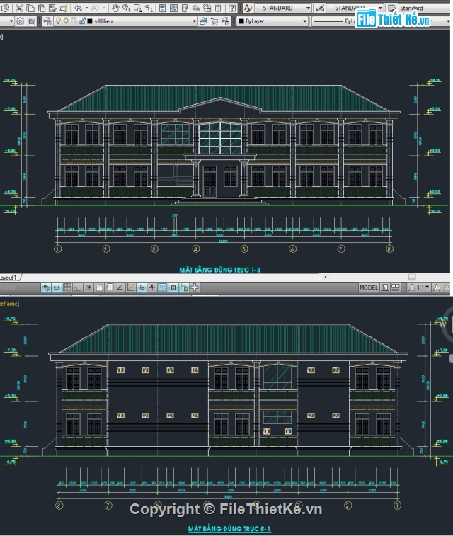 trường học 2 tầng,bản vẽ trường học,nhà lớp học 2 tầng,trường học 2 tầng 6 phòng,trường học 6 phòng 2 tầng