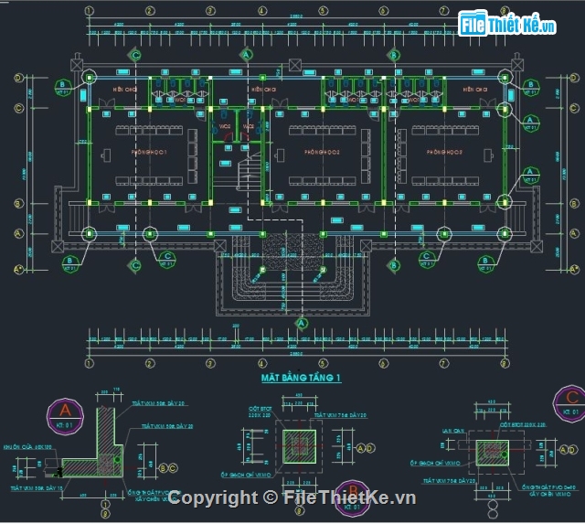 trường học 2 tầng,bản vẽ trường học,nhà lớp học 2 tầng,trường học 2 tầng 6 phòng,trường học 6 phòng 2 tầng