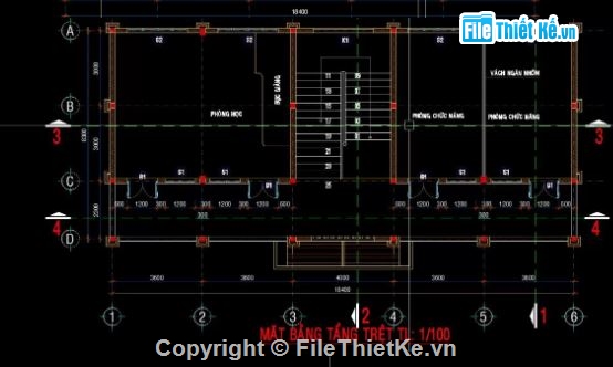 trường học 2 tầng,file cad trường học 2 tầng,autocad trường học,trường học file cad