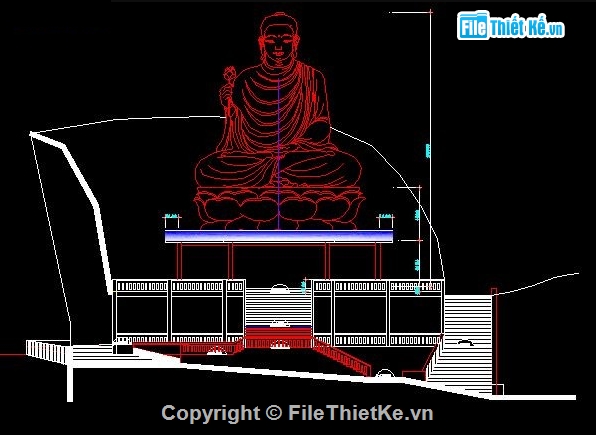 CAD Tượng Phật Thích Ca,Tượng Phật Thích Ca,Bản vẽ tượng phật