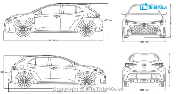 mẫu xe ô tô,cad tuyến hình xe,ô tô Toyota Corolla GR