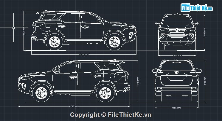 mẫu xe ô tô,Toyota Fortuner,bản vẽ xe ô tô