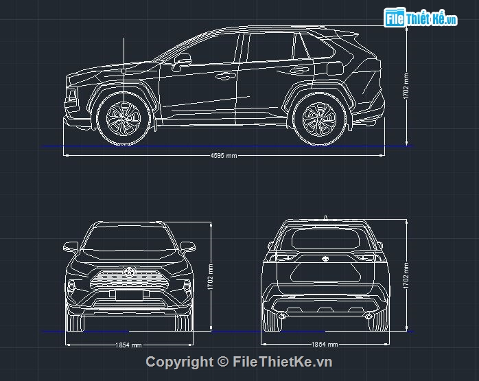 Toyota RAV4,tuyến hình xe ô tô,bản vẽ xe ô tô