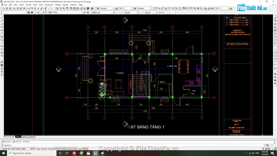 File cad nhà phố 2 tầng,biệt thự 2 tầng 6.2x15.6m,bản vẽ kiến trúc,bản vẽ kết cấu,hồ sơ xin cấp phép xây dựng