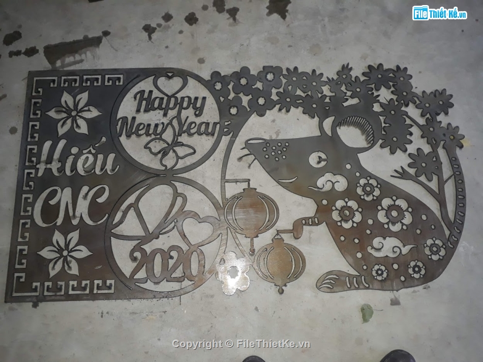 File CNC tranh,tranh cắt CNC,cắt cnc,Cắt CNC chúc mừng năm mới