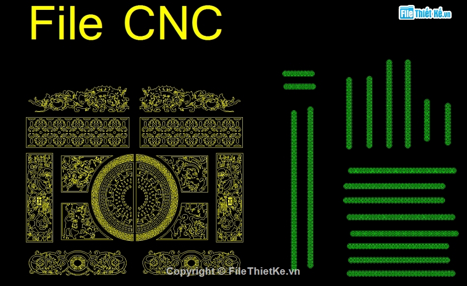 Cửa Tứ Linh,Long Lân Quy Phụng,file cắt cnc cửa cổng,File CNC cửa đẹp,cửa đẹp 2 cánh,cửa 2 cánh CNC