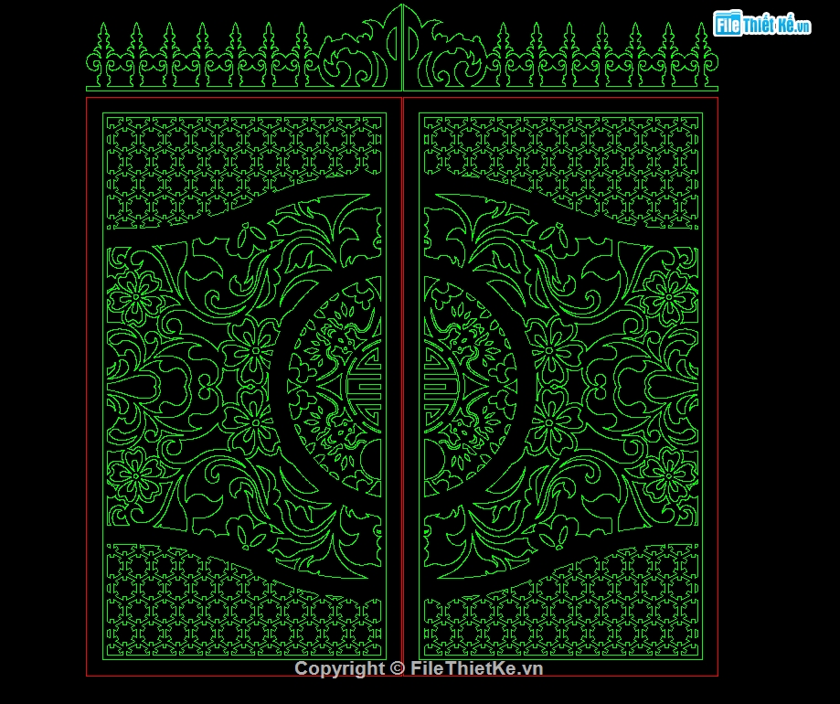 Cửa Cổng hoa Văn CNC,File CNC cửa 2 cánh,File CNC cửa đẹp,Dơi ngậm đồng tiền cnc,cnc hoa văn cổng,cnc hoa văn dơi ngậm đồng tiền