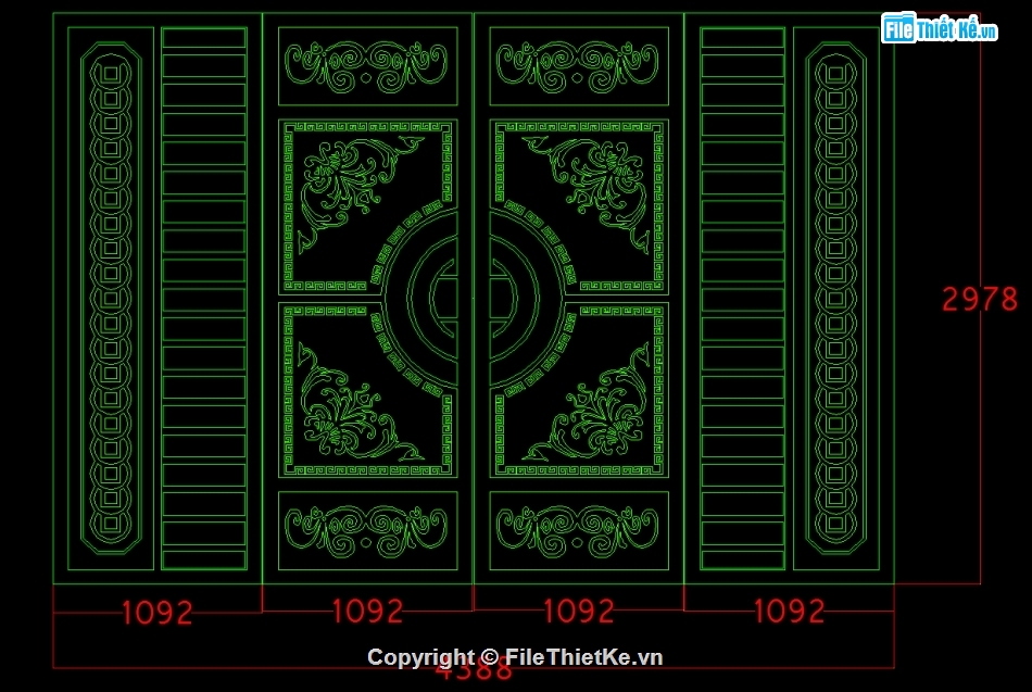 Cổng cắt CNC 4 cánh,Hoa văn Cổng CNC,File CNC cửa,Cổng CNC,Cắt CNC cửa Cổng,Hoa văn bộ cửa 4 cánh