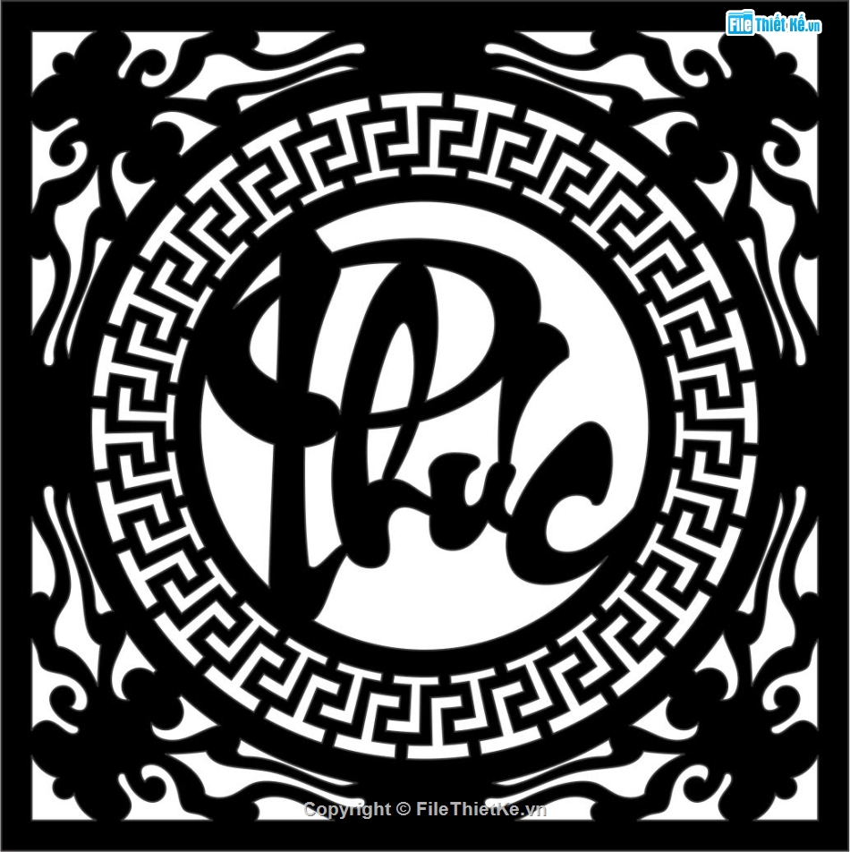 cnc chữ phúc,File dxf chữ cnc,mẫu chữ phúc cắt cnc