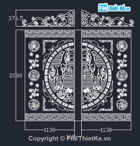 File cổng 2 cánh cnc,cn cổng 2 cánh,cổng phúc lộc thọ