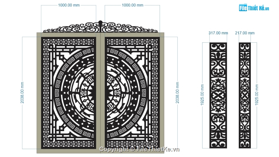 cổng 2 cánh cnc,file cnc cổng 2 cánh,mẫu cnc cổng 2 cánh