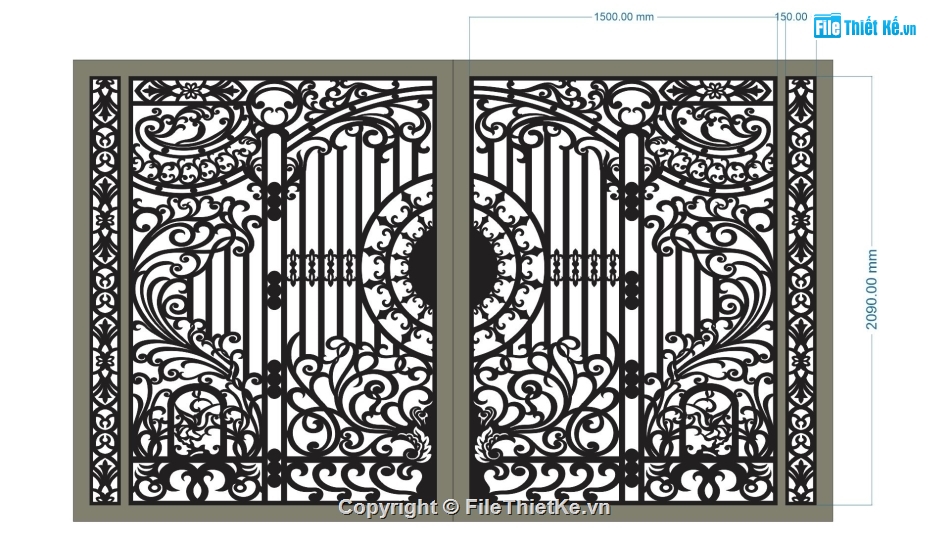 File cổng 2 cánh cnc,mẫu cnc cổng 2 cánh,file cnc cổng 2 cánh