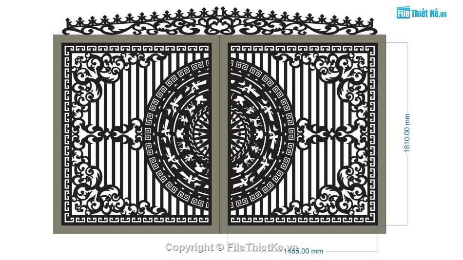 File cổng 2 cánh cnc,cnc cổng 2 cánh,mẫu cổng 2 cánh cnc