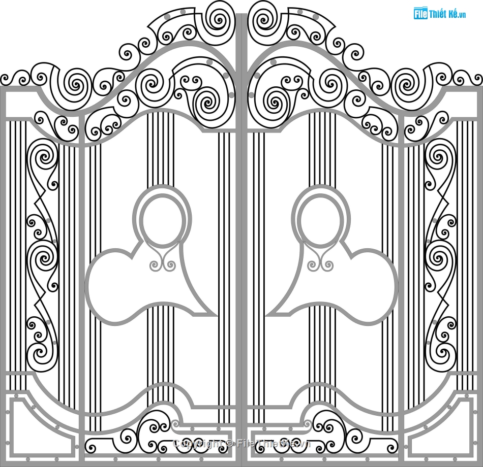 File cổng 2 cánh cnc,cổng dxf,cổng 2d