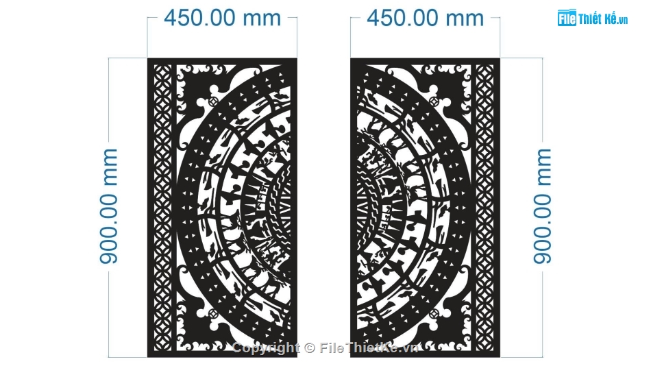 cổng trống đồng cnc,File cổng 2 cánh cnc,cổng trống đồng
