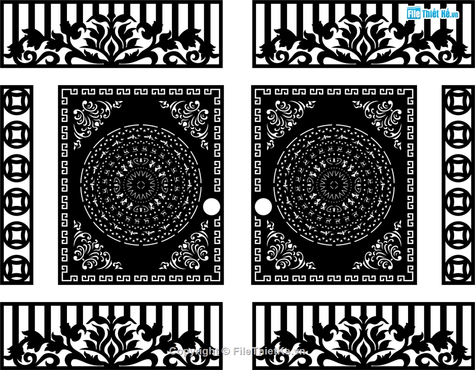 cổng trống đồng cnc,File cổng 2 cánh cnc,cổng trống đồng