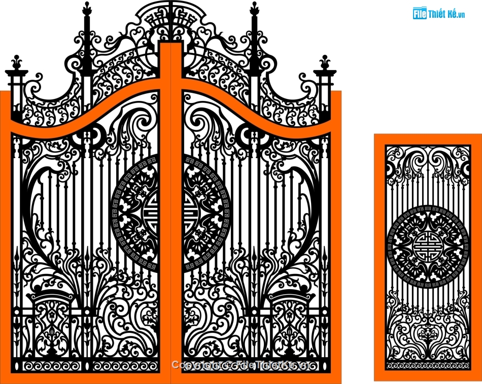 File cổng 2 cánh cnc,cổng trống đồng cnc,cổng chính cổng phụ,mẫu cổng 2 cánh cnc