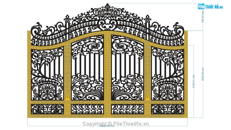 cổng biệt thự,cổng cnc biệt thự,cổng 4 cánh biệt thự