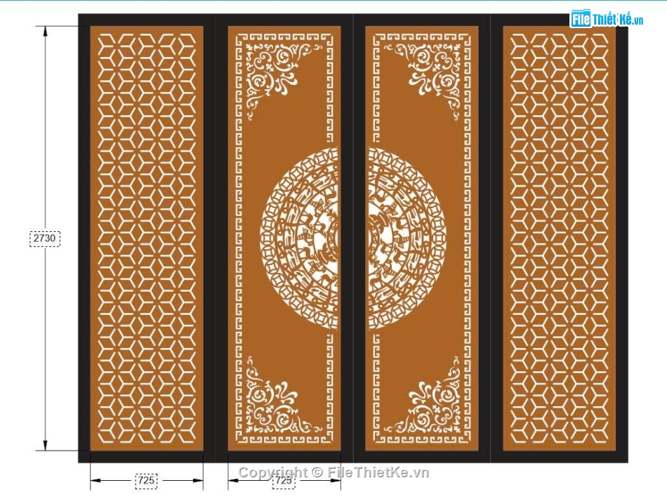 cổng 4 cánh cnc,cổng trống đồng cnc,File cổng 4 cánh