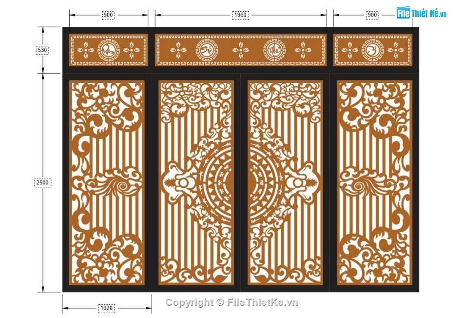 File cổng 4 cánh,cổng 4 cánh cnc,ô thoáng,chông