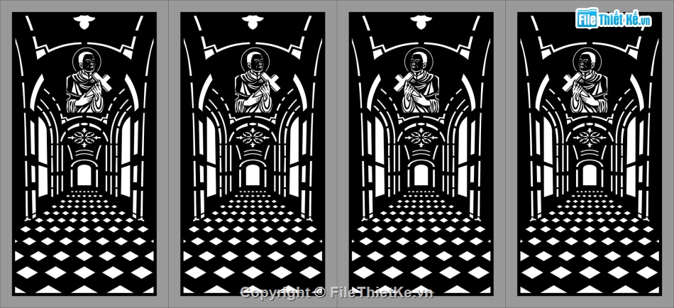 cổng 4 cánh cnc,File cổng 4 cánh,cổng công giáo cnc